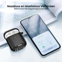 AdroitGoods Military Armor Case Geschikt Voor Apple AirPods 1+2 - Cover - Hoesje - Bescherming - Zwart — thumbnail 3