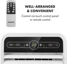 Klarstein Mobiele airconditioner met luchtafvoerslang, 4-in-1 airconditioner, ventilator, luchtontvochtiger & nachtmodus, Kleine & draagbare airconditioner voor thuis & op kantoor, Laag verbruik, 7000 BTU,1 kW voor 23 m² - Afstandsbediening Timer — thumbnail 25