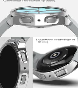Ringke Slim Hoesje (2-Pack) Geschikt voor Samsung Galaxy Watch 6 40MM - Bumper Case - Lichtgewicht - Transparant Zilver — thumbnail 5