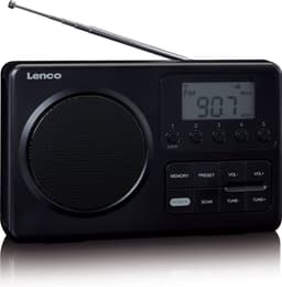 Lenco MPR-035BK Draagbare Radio op Batterijen en Netstroom - Compacte FM Radio met LCD-scherm, 20 Voorkeurzenders en Noodradio Functie - Zwart — thumbnail 2