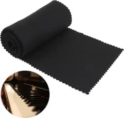 Zachte Zwarte Piano Key Cover Toetsenbord Stofkap - Loper voor Piano - Pianoloper - Stof op piano voorkomen — thumbnail 1