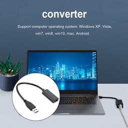 USB naar Adapter - Video Converter - Extra Monitor - Plug and Play - 1080P HD - Zwart — thumbnail 3