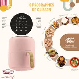 Heteluchtfriteuse - Airfryer - Gezond Koken - PFAS Vrij - 4.5L Capaciteit - Roze — thumbnail 5