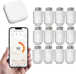 Intelligente Thermostaatkop - Slimme Radiatorregelaar - Energie Besparen - App en Spraakbesturing - Universele Adapters - Wit — thumbnail 1