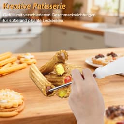 Koekjespers Set - Bakkerij Tool - Koekjes Bakken - Roestvrij Staal - 11 Spuitmonden - Zwart — thumbnail 2
