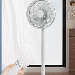 Staande Ventilator - Vloerventilator Stijlvol - Zomerse Koelte - Stil en Krachtig - Verstelbare Hoogte - Wit — thumbnail 4