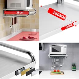Magnetron Opbergrek - Keuken Plank - Keuken Organiseren - Roestvrij Staal - 53 cm - Zilver — thumbnail 5