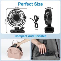 Dailygoods - USB Bureauventilator met 360° Draaibare Hoofden — thumbnail 2