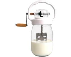 Handmixer Keuken - Botermaker Roermachine - Zelf Boter Maken - Handmatige Bediening - 1500 ml Kom - Transparant