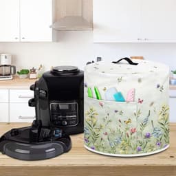 Dust Cover for 8 Quart Instant Pot and Extra Accessories, Dustproof, Easy to Clean Pressure Cooker Cover Electric Device Cover Air Fryer Accessories with Storage Compartment, Flowers Green — thumbnail 2