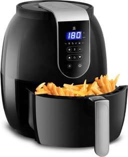 Vetvrije friteuse - Heteluchtfriteuse Airfryer - Gezond Koken - Met Display - 26 liter - Zwart zilver — thumbnail 3