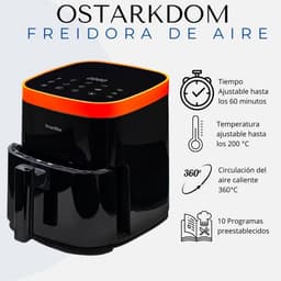 Luchtfriteuse - Airfryer Olievrij - Gezond Koken - Touchscreen Bediening - 5 Liter - Zwart — thumbnail 2