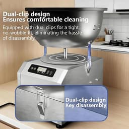 Deegmixer - Keukenmachine - Bakken en Mixen - Krachtige Kneedfunctie - 8 kg Capaciteit - Zilver — thumbnail 3