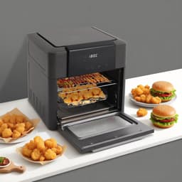 Heteluchtfriteuse - Mini oven - Gezond koken - 12 programma's - 12 liter - Grijs — thumbnail 3