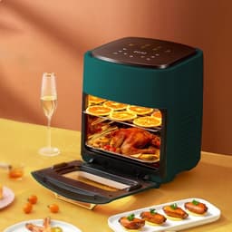 Heteluchtfriteuse Oven - Convectieoven Rotisserie - Gezond Koken - 15 Liter Capaciteit - 1300 Watt - Zwart — thumbnail 4