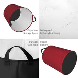 Wasmand - Kledingmand Opberger - Kleding Sorteren - Waterdicht Oxford Doek - 62.8L - Zwart — thumbnail 3