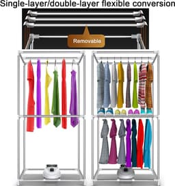 Elektrisch Verwarmd Droogrek - Kledingdroger Kast - Kleding Snel Drogen - Met Hetelucht Ventilator - 20 kg Capaciteit - Rood — thumbnail 5