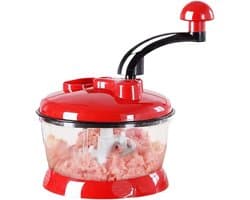 Handmatige Groentehakker - Keukenmachine Hakker - Maaltijden Voorbereiden - Grote Capaciteit 2 Liter - 20x20x20 cm - Wit