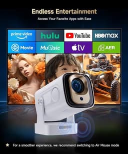 Mini Beamer Full HD 1080p – 260 ANSI Lumen – Autofocus – WiFi 6 en Bluetooth 5.4 – 4K Ondersteuning — thumbnail 5