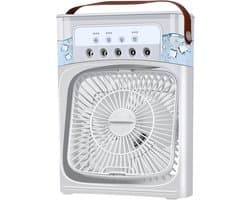 Mobiele airconditioner, mini-luchtkoeler, 5-in-1 airconditioning, klein, draagbaar, 7 leds, luchtbevochtiger met 3 snelheden, luchtkoeler, ventilator met waterkoeling, voor keuken, kantoor