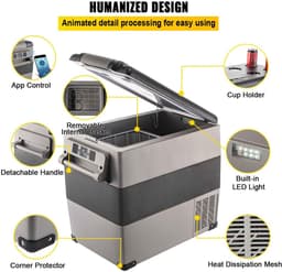 CORE Mini Koelkast - Kleine Koelkast - 35 Liter - Koelbox - Frigobox - Mini Vriezer - Draagbare Koeler - 12V - 69x34.5x38cm — thumbnail 2