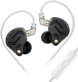 KZ ZS12 Pro - In-Ear Monitor - Met Microfoon - IEM - met HiFi Geluid - Dynamische Drivers - Metaal Design - Incl Kabel & Eartips - Zwart — thumbnail 1
