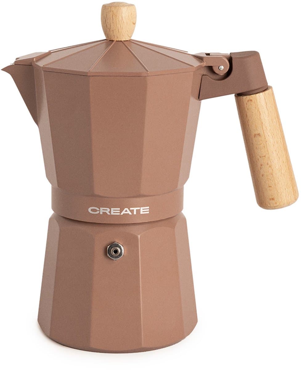 CREATE - Italiaanse koffiezetter - Mokka - Zonder inductieadapter - 6 kopjes / 350ml - THERA MOKA RETRO — afbeelding 1