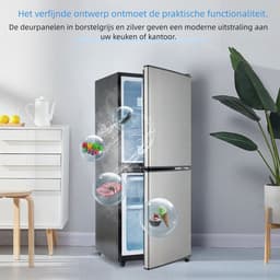 Kast met vriesvak 106L – 60L koelruimte – 46L vriesruimte – 45dB geluidsniveau – 166 kWh/jaar – Grijs zilver – 42,5x44,5x102,0cm — thumbnail 5