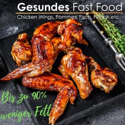 Heteluchtfriteuse - Airfryer Mini-oven - Gezond Koken - 12 Programma's - 8 Liter - Zilver Zwart — thumbnail 3