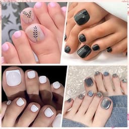 Zachte gel nagelstickers voor vierkante teenagels in een set met 12 maten, ideaal voor eenvoudig aanbrengen van een french manicure op teennagels — thumbnail 5