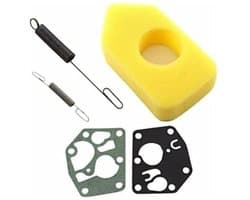 Geschikt voor Briggs & Stratton 3,5-4,5 pk Classic Sprint Quattro 450 500 550 serie motoren: luchtfilterunit 698369, stelveer 691859, membraan 495770, 795083.