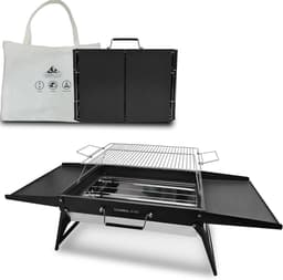 Opvouwbare Draagbare Houtskool Grill 51 x 35 cm - Compacte BBQ voor Camping, Picknicks en Tuinfeesten — thumbnail 1