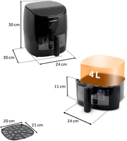 Berdsen BD-658 - Airfryer - 4 liter - 1500W - Zwart — thumbnail 2