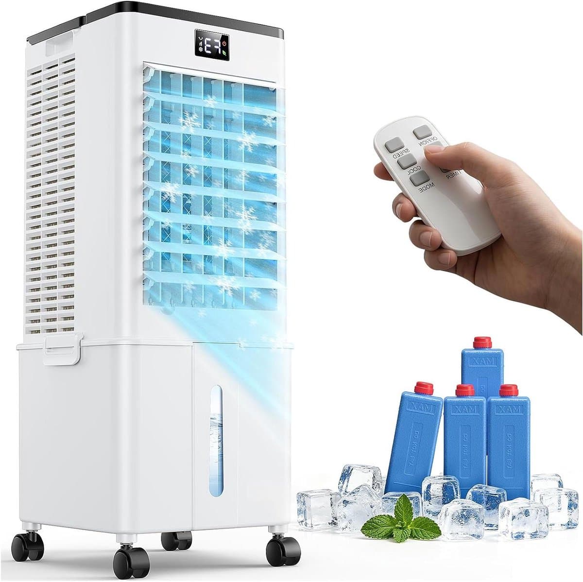 Draagbare Airco - Luchtkoeler - Comfort Verhoging - 4-in-1 Functie - 10L Tank - Parelwit — afbeelding 1