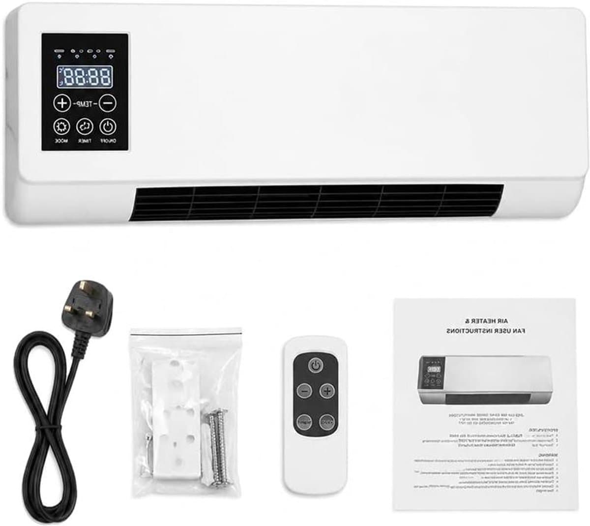 Luchtkoeler Ventilator - Wandmodel Koeler - Comfort Verhogend - Zonder Installatie - Compact Ontwerp - Wit — afbeelding 1