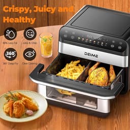 Airfryer - Hete Lucht Frituur - Gezinsmaaltijden Bereiden - 5 Kookfuncties - 5 Liter - Zwart — thumbnail 4