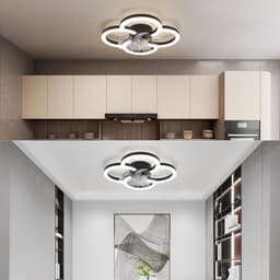NETTLIFE Plafondventilator met Verlichting - LED Dimbare Woonkamerlamp - Zwart - 40W - 3000-6500K - met Afstandsbediening - 6 Snelheden - Timer - Stil - voor Woonkamer | Kantoor | Jeugdkamer | Kinderkamer — thumbnail 5