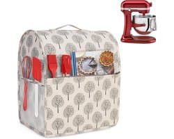 Mixerhoes Beschermend - Stofkap Keukenmachine - Keuken Organisatie - Waterafstotende Voering - 35.8 x 23 x 40.2 cm - Boomprint