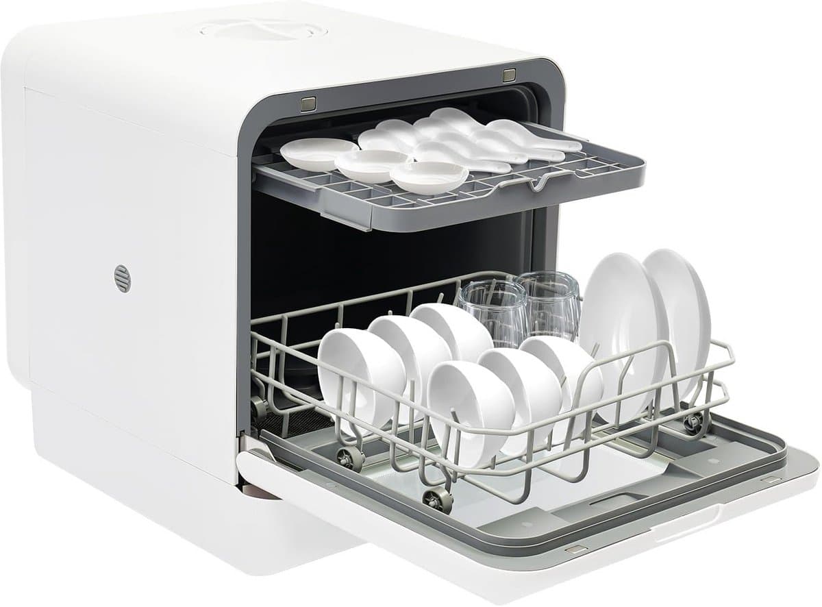 Mini vaatwasser - Compact apparaat - Snel afwassen - Heteluchtdrogen - 45 cm - Wit — afbeelding 1