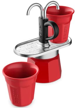 Bialetti Mini Express Rood 2 Kops – Inclusief 2 Espressokopjes – Aluminium Espressopot – Iconisch Italiaans Design — thumbnail 4