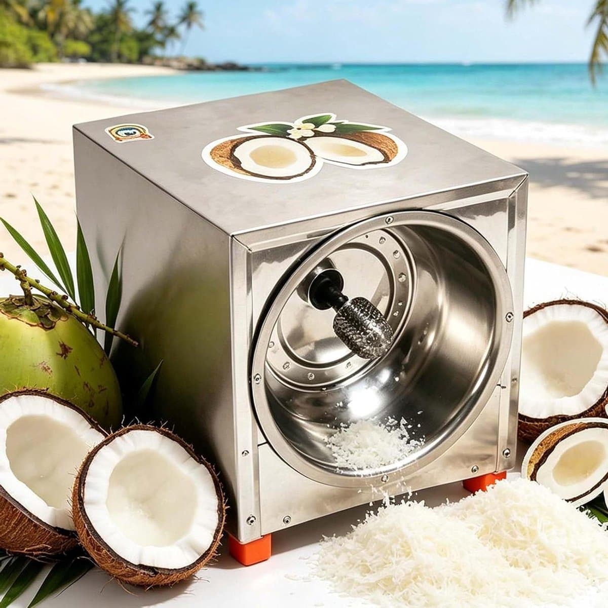 Elektrische Kokosrasp - Kokosrasp Machine - Snel Kokos Verwerken - Ovaal Raspstuk - 300W - Zilver — afbeelding 1