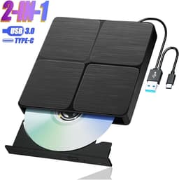 Externe Schijf - Optische Drive - Films Kijken - USB 3.0 Connectie - Compact Formaat - Zwart — thumbnail 2