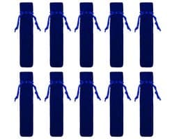 Velvet Pennenetui, Houder, Enkele Pen, Pennenetui, Beschermende Pen, Cadeautassen, 20 Stuks (Zwart Rood, Koffie, Blauw, Roze), Blauw, 25 Stuks, Casual