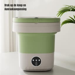 Florixa® Camping Wasmachine - Mini Wasmachine - Wasmachines - Opvouwbare Kleine Wasmachine en Droger - 7.5L - met Afvoer - Groen - 30cm x 30cm x 33cm — thumbnail 3