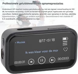 longziming -Draagbare Mp3-speler - Digitale Audiosspeler - Draagbare Mediaspeler - 1,47 Inch Volledig Aanraakbaar Scherm - Bluetooth 5.3 - ABS Kunststof - Ideaal Voor Onderweg En Opnames - 1 Stuk — thumbnail 2