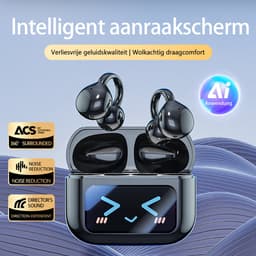 M100 - Open Ear Oortjes - Oortjes Draadloos - Sport Oordopjes - AI vertaalfunctie - 5.4 Bluetooth - Clip On - Hardlopen - 48 uur - Spatwaterdicht - XP67 - Oorclips - Zwart — thumbnail 4