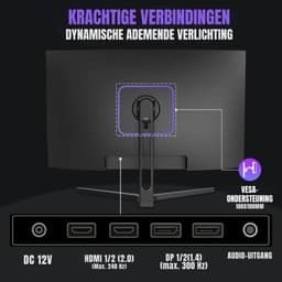 RUX® Gaming Monitor 240hz - Gaming Monitor -Zwart - ‎‎18cm x 62cm x 45cm; 5kg — thumbnail 4