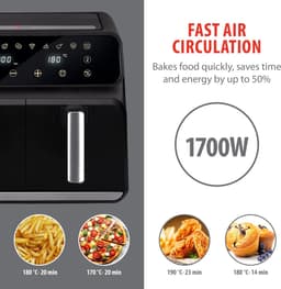 Dubbele Heteluchtfriteuse - Airfryer XXL - Gezond Koken - Sync Finish Functie - 8 Liter Capaciteit - Zwart — thumbnail 3