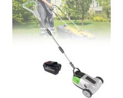Accugrasmaaier - Grastrimmer Grasmaaier - Gazon Onderhouden - Zwenkbare Voorwielen - 21 cm Maaibreedte - Grijs
