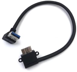 USB Kabel - Micro B stekker - Externe schijf aansluiten - 90 graden gebogen - 1 meter - Zwart — thumbnail 4